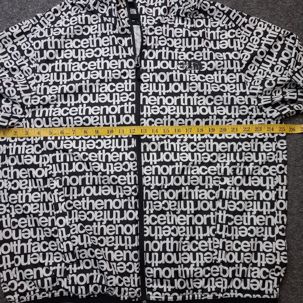 The North Face Mens Windwall Jacket Black White All Over Logo Print Large L - Picture 4 of 16